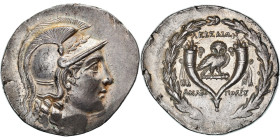 Coin, Ionia, Lebedos, Tetradrachm, 140-135 BC, Rare, AU(55-58), Silver