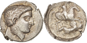 Paeonia, Patraos, Tetradrachm, ca. 331-315 BC, Damastion, Silver, AU(50-53)