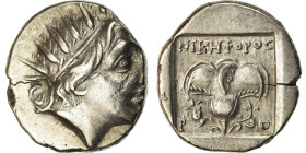 Islands off Caria, Drachm, ca. 88-85 BC, Rhodes, Silver, AU(50-53), HGC:6-1461