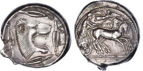 Sicily, Tetradrachm, 475 BC, Leontini, Pedigree, Silver, NGC, EF(40-45)