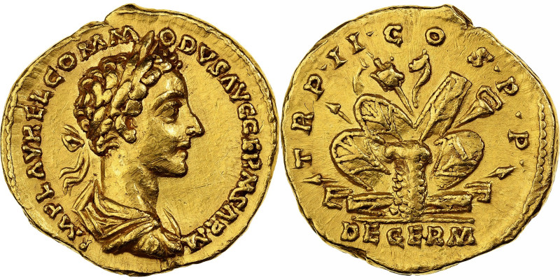 Commodus, Aureus, 177, Rome, Pedigree, Gold, AU(50-53), RIC:633
Bust of Commodu...