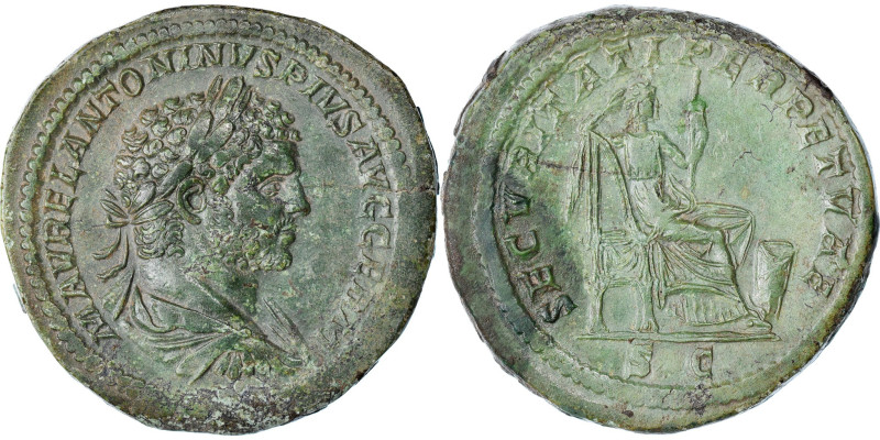 Caracalla, Sestertius, 214-217, Rome, Bronze, AU(55-58), RIC:573A
Bust of Carac...