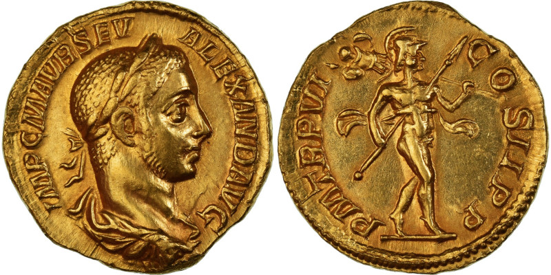 Severus Alexander, Aureus, 227, Rome, Gold, AU(50-53), RIC:60d, BMC:407-8
Nomos...