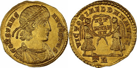 Constans, Solidus, 347-348, Trier, Gold, MS(65-70), RIC:135