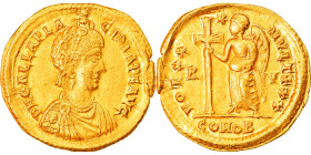 Galla Placidia, Solidus, 426-430, Ravenna, Extremely rare, Gold, AU(50-53)