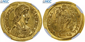 Honorius, Solidus, 395-402, Mediolanum, Gold, NGC, MS 5/5 4/5, RIC:1206