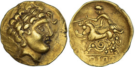 Helvetii, 1/4 Stater, 2nd-1st century BC, Horgen type, Gold, AU(50-53)