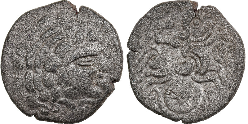 Redones, Stater, 80-50 BC, Billon, VF(20-25), Delestrée:2315
Stylized head of A...