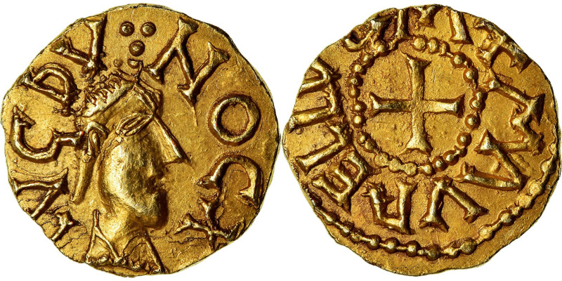 France, Triens, 7th-8th centuries, Lyon, Gold, AU(55-58), Belfort:2327v
Draped ...