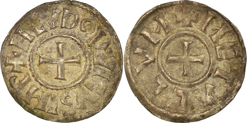 France, Louis the Pious, Denier, 822-840, Melle, Silver, EF(40-45), Depeyrot:61...