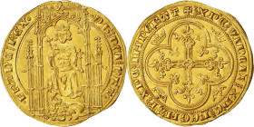 France, Philippe VI, Lion d'or, 1338, Gold, AU(55-58), Duplessy:250