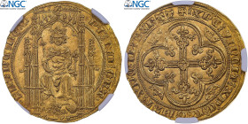 France, Philippe VI, Lion d'or, 1338, Pontivy's Hoard, Gold, NGC, MS64