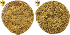 France, Louis XI, Écu d'or à la couronne, 1474-1483, Montpellier, 2nd