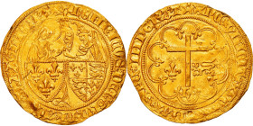 Coin, France, Henri VI, Salut d'or, 1422-1453, Saint-Quentin, AU(50-53), Gold