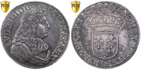 France, Louis XIV, 1/2 Écu à la cravate, 1679, Lyon, Silver, PCGS, AU58