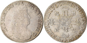 France, Louis XIV, Écu de Béarn aux 8 L, 1705, Pau, Reformed, Pedigree