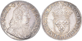 France, Louis XIV, 1/2 Écu à la cravate longue, 1684, Paris, Silver