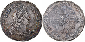 France, Louis XIV, 1/2 écu aux 8L, 2e type, 1704, Bordeaux, reformed, Silver