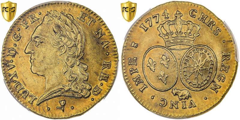 France, Louis XV, Double louis d'or de Béarn à la vieille tête, 1774, Pau
Elder...