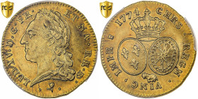 France, Louis XV, Double louis d'or de Béarn à la vieille tête, 1774, Pau