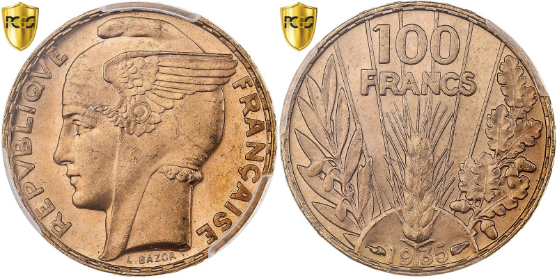 France, 100 Francs, Bazor, 1935, Paris, Gold, PCGS, MS64, Gadoury:1148, KM:880
...