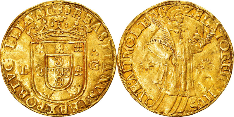 Portugal, Sebastião I, São Vicente, 1557-1578, Lisbon, Gold, AU(50-53)
Crowned ...