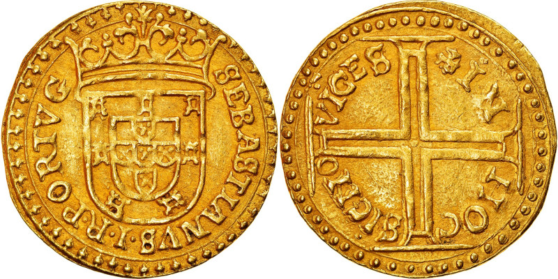 Portugal, Sebastião I, Engenhoso, Undated, Lisbon, Gold, AU(55-58), Friedberg:40...