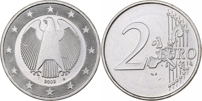 Germany, 2 Euro, error monometallic, 2002, Karlsruhe, Copper-nickel, AU(55-58)
...