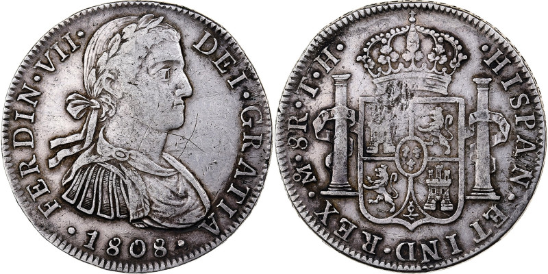 Mexico, Ferdinand VII, 8 Reales, 1808, Mexico City, Silver, VF(30-35), KM:110
B...