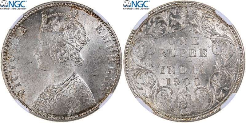 British India, Victoria, Rupee, 1900, Bombay, Silver, NGC, MS63+, KM:492
Crowne...