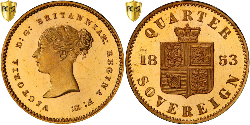 Great Britain, 1/4 Sovereign, 1853, London, Proof, Gold, PCGS, PR64DCAM
Head of...