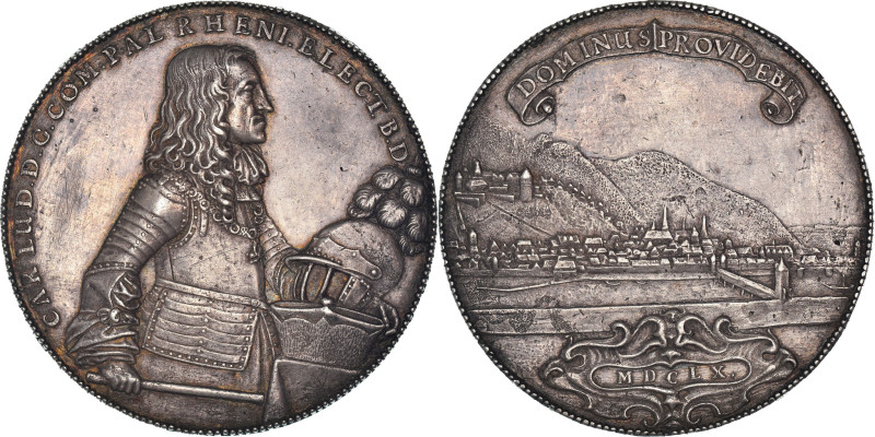 Germany, Medal, Karl Ludwig I, Heidelberg, 1660, Silver, J. Linck, AU(55-58)
Mi...