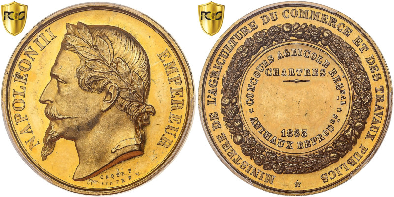 France, Medal, Napoléon III, Concours agricole régional, animaux reproducteurs
...