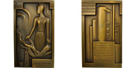 France, Plaquette, Standard franco-américaine de raffinage, 1934, Bronze, G.