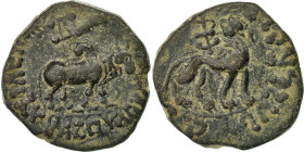 Indo-Scythian Kingdom, Azes, Bronze Æ, 57-12 BC, Bronze, VF(30-35), BMC:143