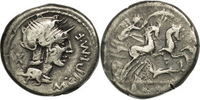 Cipia, Denarius, 115-114 BC, Rome, Silver, EF(40-45), Crawford:289/1