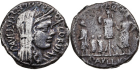 Aemilia, Denarius, 62 BC, Rome, Silver, VF(30-35), Crawford:415/1