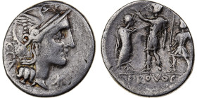 Porcia, Denarius, 110-109 BC, Rome, Silver, VF(30-35), Crawford:301/1