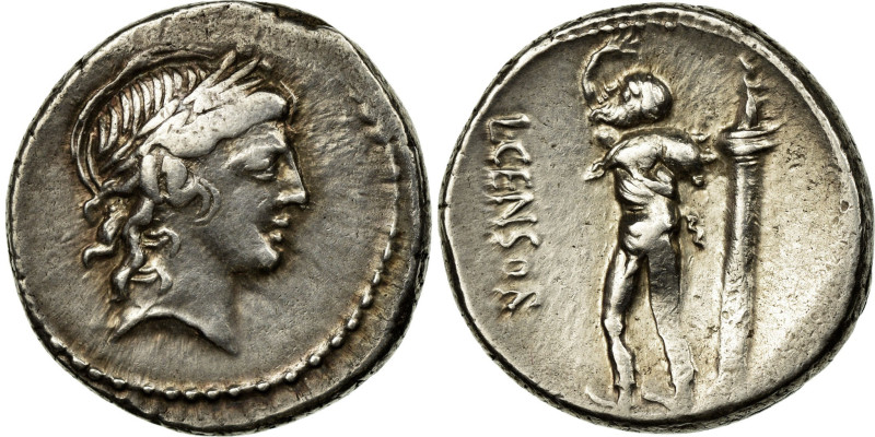 Marcia, Denarius, 82 BC, Rome, Silver, AU(55-58), Crawford:363/1d
Laureate head...