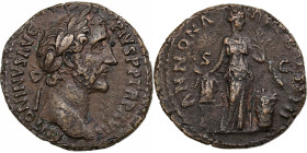 Antoninus Pius, As, 153-154, Rome, Bronze, EF(40-45), RIC:921
