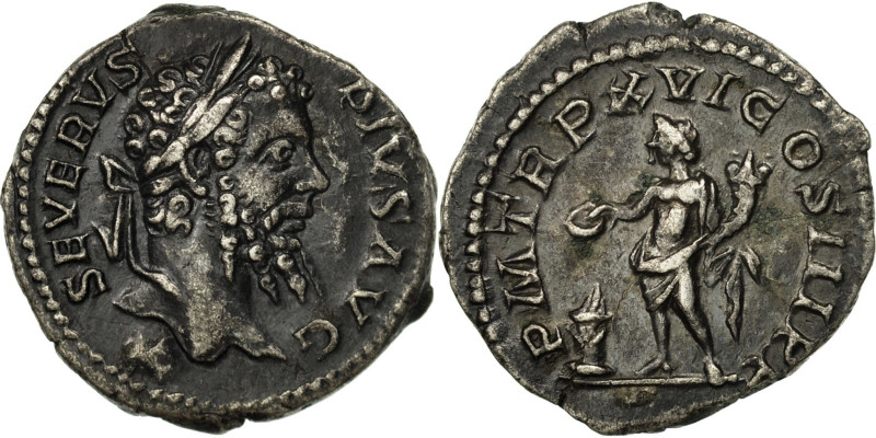 Septimius Severus, Denarius, 208, Rome, Silver, AU(50-53), RIC:220
Head of Sept...