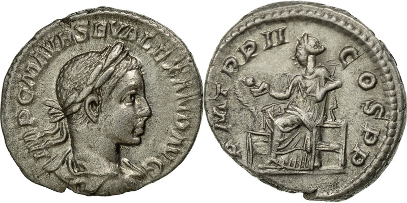 Severus Alexander, Denarius, 223, Rome, Silver, AU(55-58), RIC:32
Bust of Sever...