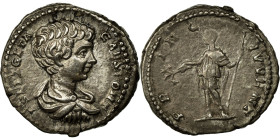 Geta, Denarius, 200-202, Rome, Silver, AU(50-53), RIC:15a