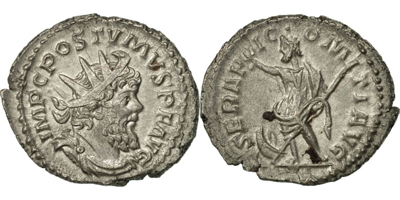 Postumus, Antoninianus, 266-267, Trier, Silver, MS(60-62), RIC:329
Bust of Post...