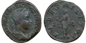 Gordian III, Sestertius, 238-239, Rome, Bronze, VF(20-25), RIC:254a