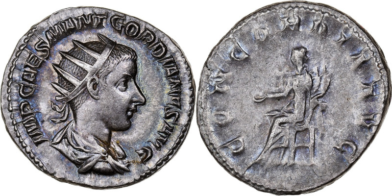 Gordian III, Antoninianus, 240, Rome, Billon, AU(55-58), RIC:35
Bust of Gordian...