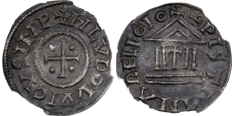 France, Louis the Pious, Denier au temple, 822-840, Silver, EF(40-45)
Cross can...