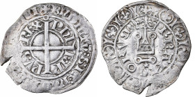 France, Philippe VI, Gros à la Couronne, 1338-1350, Silver, VF(30-35)