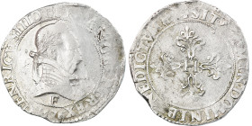 France, Henri III, Franc au Col Plat, 1576, Angers, Silver, VF(30-35)