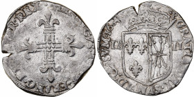 France, Henri IV, 1/4 Écu de Navarre, 1604, Saint-Palais, Silver, VF(30-35)